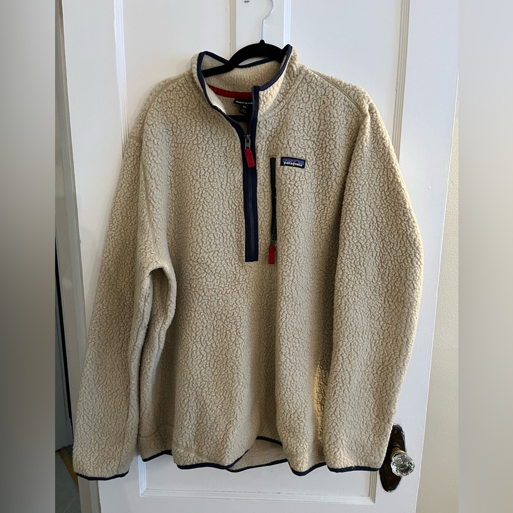 Patagonia Pile Fleece 1/4 Zip Pullover - Oatmeal - XXL
